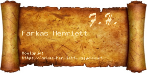 Farkas Henriett névjegykártya